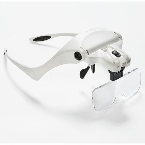 Loupe Eclairante Frontale pour Lecture,Tous Les Travaux de Précision,Réparations,Couture,Bijoux,Montres et Artisanat - 5 Lentilles Détachables