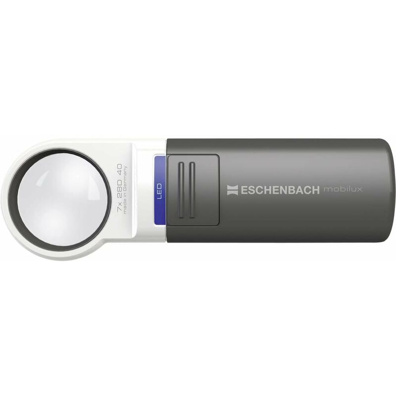 Eschenbach 151112 Lupe Mobilux Loupe à main avec éclairage LED Grossissement: 12.5 x Lentille: (Ø) 35 mm anthracite/bla