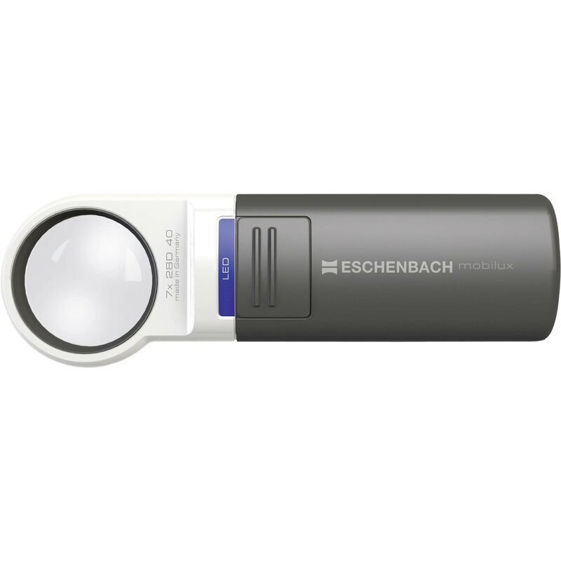 Eschenbach - 15117 Lupe Mobilux Loupe à main avec éclairage led Grossissement: 7 x Lentille: (ø) 35 mm anthracite/blanc a