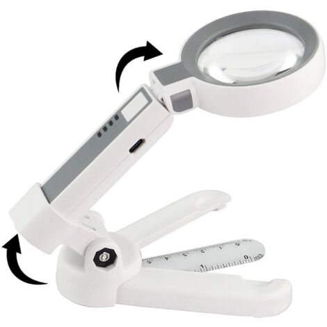 Loupe éclairée (7X) avec lumière, petite loupe de poche, loupe de poche éclairée pour la lecture de pièces de monnaie, les loisirs et les voyages.