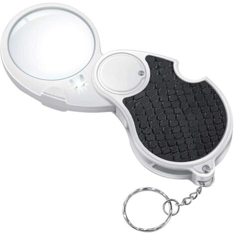 Loupe éclairée avec lumière, Petite loupe de Poche à Main, éclairée à la Main, pour Lire Les pièces de Monnaie, Hobby Travel (5X)