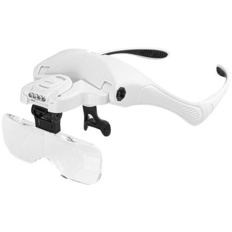 Loupe éclairée par LED, 5 lentilles détachables 1,0X - 3,5X interchangeables, 2 niveaux de luminosité, outil de grossissement pour PCB, montres et bijoux