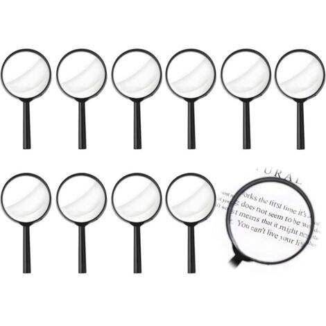 Loupe Enfant 10pcs, Mini Loupes 6cm Diamètre, Loupe pour Lire Plastique pour Découvrir Insectes Plantes Nature, Aides Pédagogiques Idéal pour Jeux de Détective Fêtes d'enfants Jeux de Plein Air