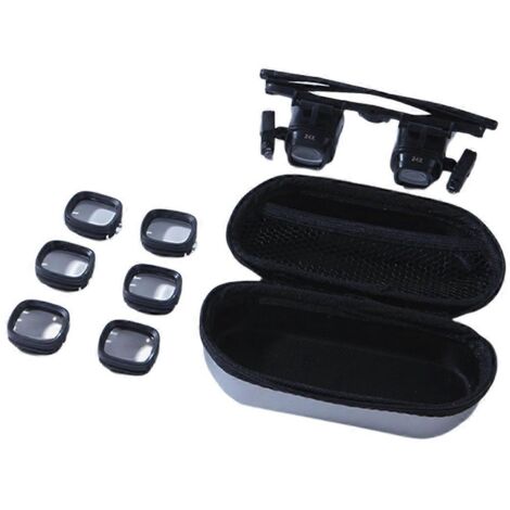 Loupe frontale 24X (grossissement 2X, 6X et 10X) avec 2 éclairages LED