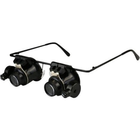 Loupe frontale avec lampe LED grossissante 20x avec batterie, lunettes professionnelles de réparation de montre, lecture de journaux, haute définition