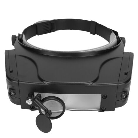 Loupe Frontale LED 1.5X 3X 9.5X 11X avec Éclairage, Multiples Grossissements pour Travail de Précision