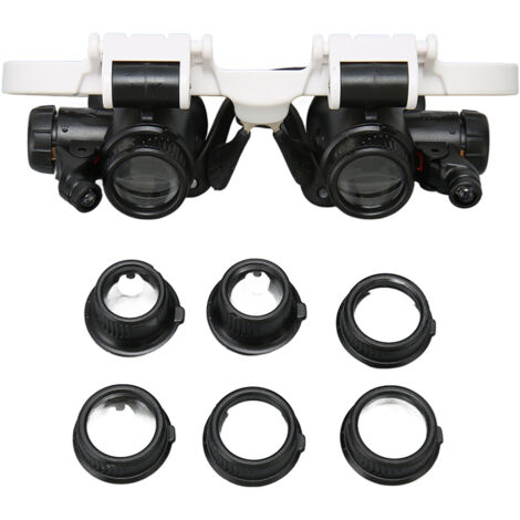 Loupe frontale LED 7x 10x 15x 25x pour travaux de précision et bijouterie