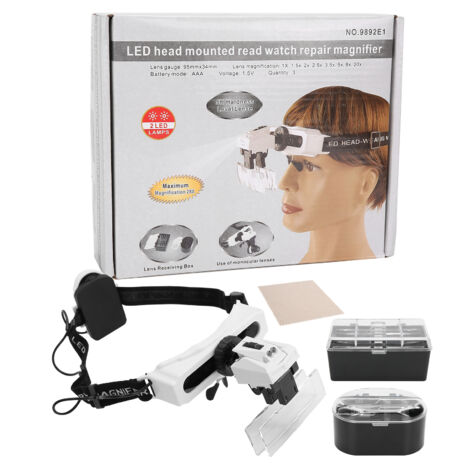 Loupe Frontale LED avec Loupe Grossissante pour Lecture, Couture et Travaux de Précision