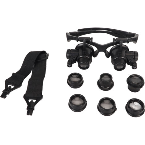 Loupe frontale LED pour réparations de montres, travaux de précision, bijouterie et lecture, mains libres.
