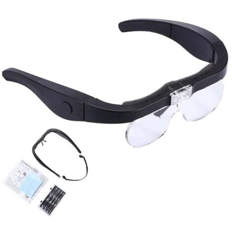 Loupe Frontale Rechargeable Pour Lecture Loisirs Avec 2 Lumières LED Lentilles