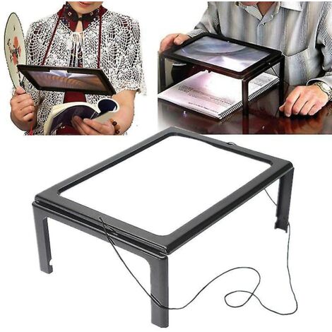 Loupe grand format pleine page grossissante (grossissement 2,5x) avec éclairage LED