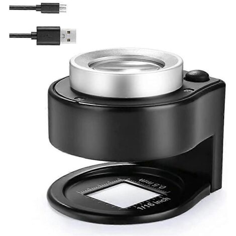 Loupe grossissante 30X avec 6 LED, loupe lumineuse --