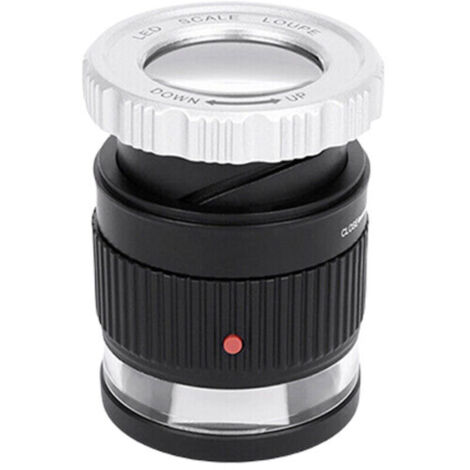 Loupe grossissante 30x, mise au point réglable, avec lumière LED UV, pour bijoux, textiles, pièces de monnaie, timbres, pierres précieuses, couleur : noire