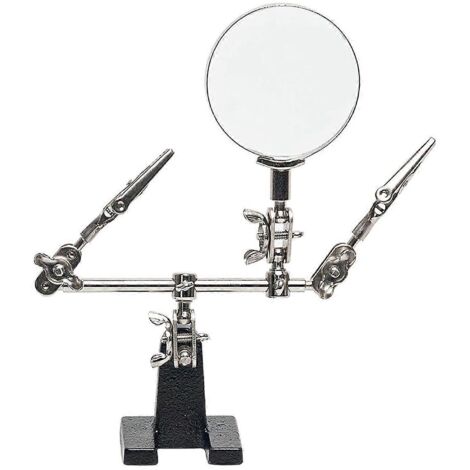 Loupe Helping Hands avec double pince crocodile réglable ---