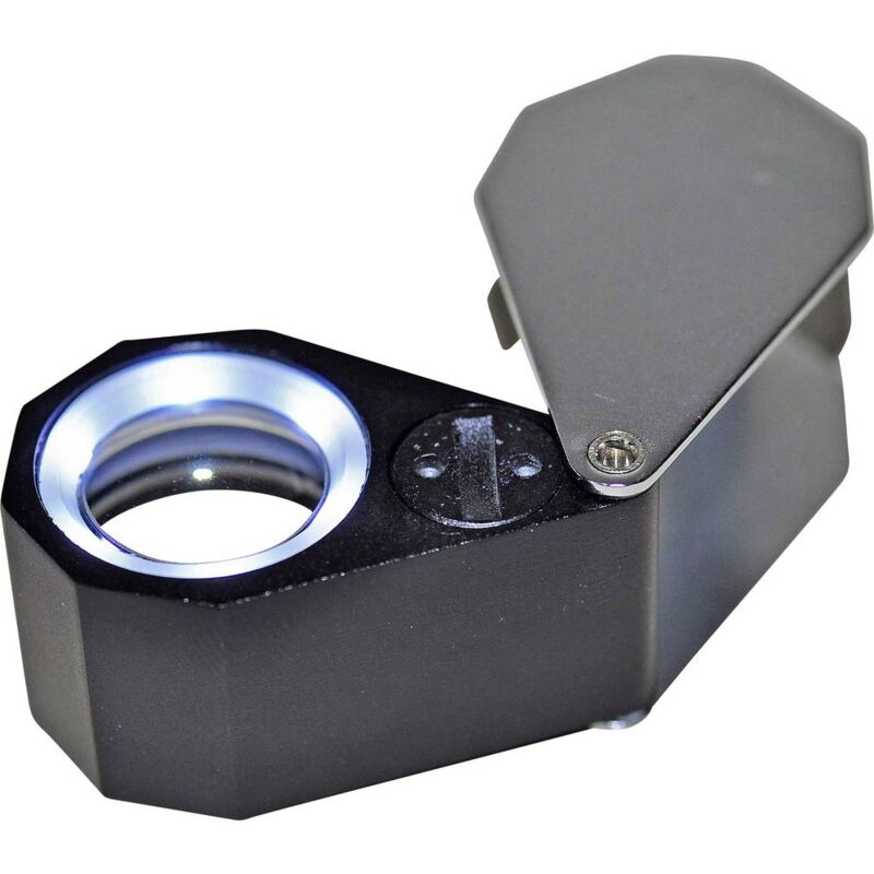Rona 450777 Loupe de diamantaire avec éclairage led Grossissement: 10 x Lentille: (ø) 21 mm
