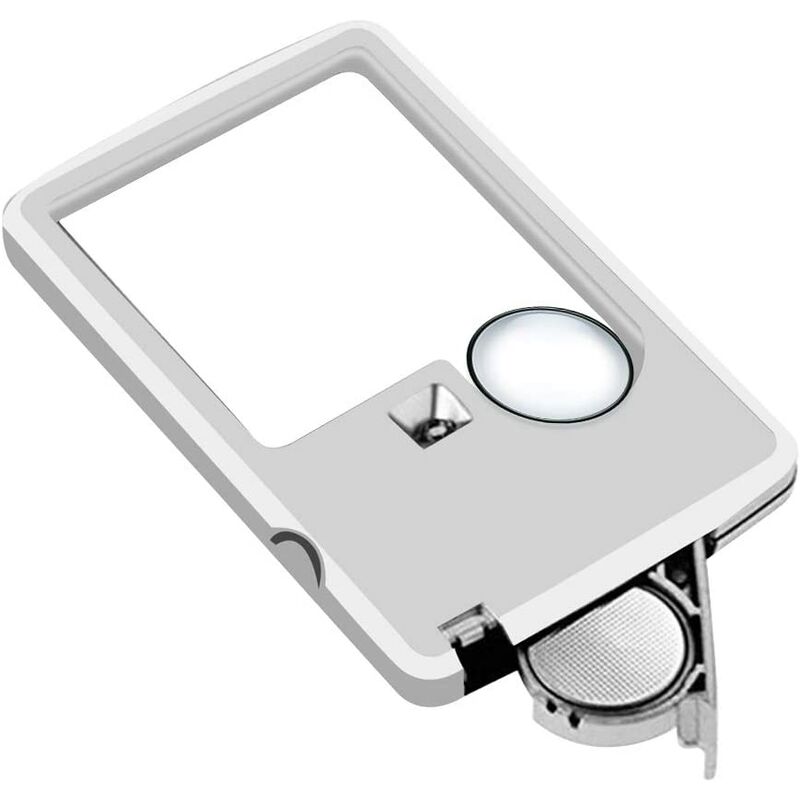 Briday - Loupe LED portable loupe de poche pour la lecture, loupe 3X 6X forte poche rectangulaire loupe, idéal pour la lecture de petits tirages et