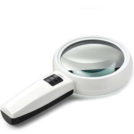 Loupe Loupe avec lumière 40X 30X Grande loupe éclairée à 3 LED for Les Personnes âgées Inspection de Lecture Lecture (Size : L)