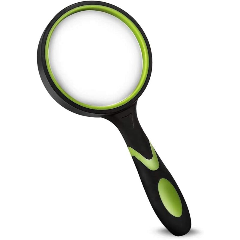 Loupe, loupe de lecture portative 10x pour personnes âgées et enfants avec poignée en caoutchouc antidérapante pour la lecture et les loisirs.