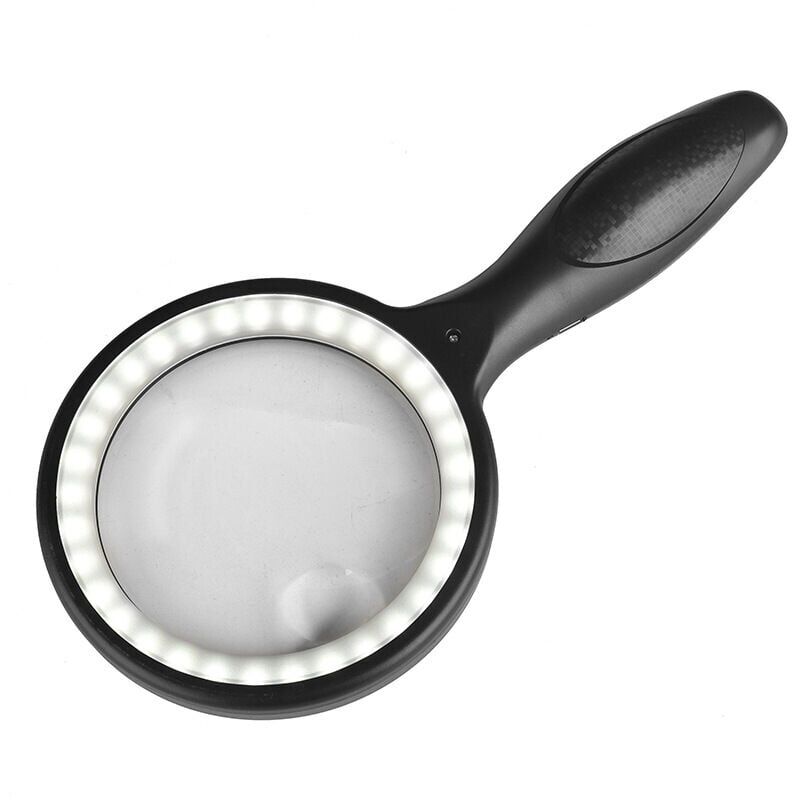 Loupe, Loupe Lecture 30X 60X La Loupe avec 33 lumières LED Loupe LED Loupe en Anglais - Méga Loupe De Lecture Une Loupe USB Rechargeable Loupe De