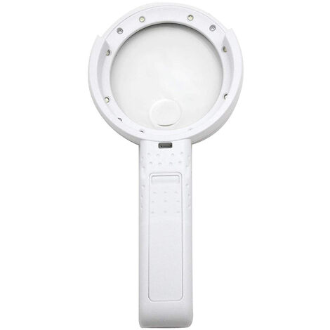 Loupe Lumineuse Optique Hd-Lentille D'Agrandissement (5X+11X),Verre Loupe de Charge Usb Lumineuse Led 8 Avec Ordinateur de Bureau Et À Main Pliant 2 En 1 (Version Mise À Niveau)
