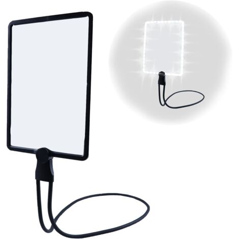 Loupe mains libres 5X avec éclairage LED 50°, loupe de lecture à col de cygne pour personnes âgées malvoyantes