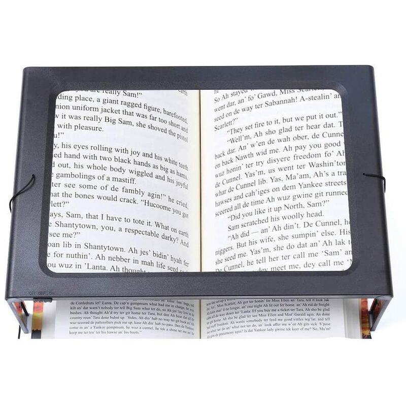 Ilovemilan - Loupe mains libres rectangulaire pliable pleine page avec 12 lumières LED pour la lecture, le travail
