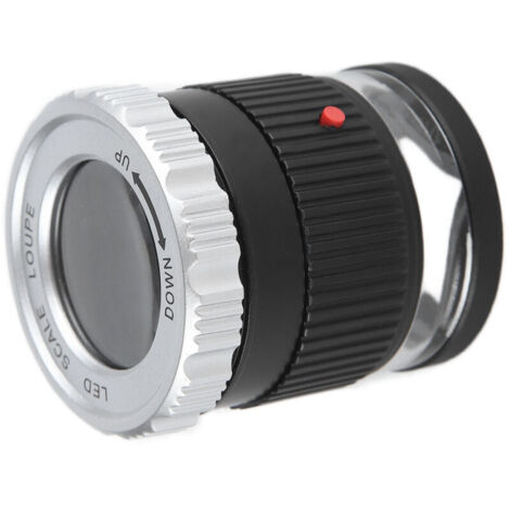 Loupe métallique à LED portable à fort grossissement avec échelle de haute précision