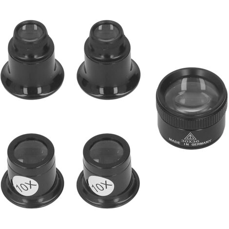 Loupe Monoculaire 10X 20X 30X, 5 Pièces Lentille Grossissante Portable pour Lecture et Inspection