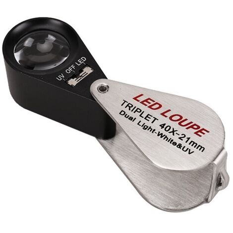 Loupe optique pliable haut de gamme 40X pour l'appréciation des diamants en métal, l'identification des bijoux anciens et des reliques culturelles