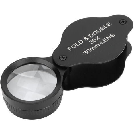 Loupe Pliable 30X avec Lentille en Verre pour Bijoux, Monnaies et Timbres, Outil Portable d'Inspection