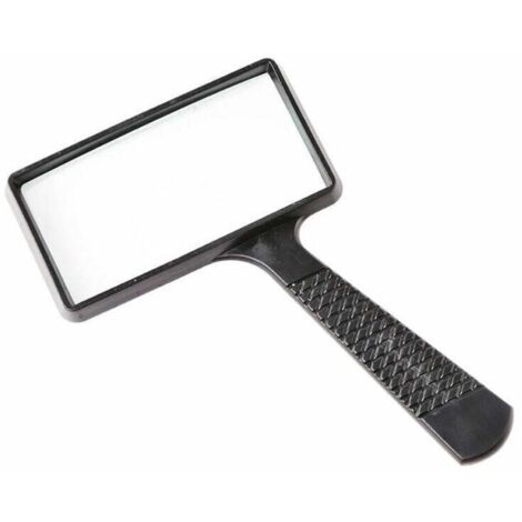 Loupe Portable 10X, Loupe Rectangulaire, Lentille en Verre Résistant aux Rayures pour les Personnes Âgées Lecture, Passe-Temps, Réparation, Observation