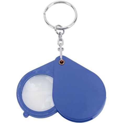Loupe porte-clés Loupe pliable portable 10X avec anneau pour clés pour la lecture en extérieur Bleu
