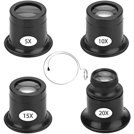 Loupe pour Horloger Oeil Oculaire Bijoutier Montre Horloge Réparation Outil Monoculaire 5X 10x 15x 20x Lectronique D'horloge Bijoux -