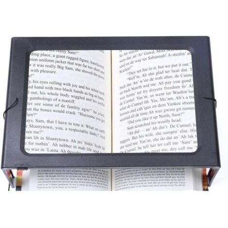 Loupe rectangulaire pliable pleine page mains libres avec 12 lumières LED pour lire, travailler