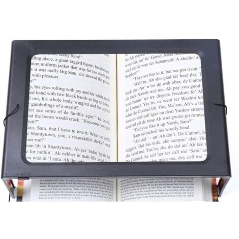 Loupe rectangulaire pliable pleine page mains libres avec 12 lumières LED pour lire, travailler