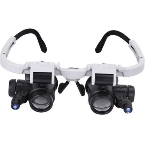 Loupe réglable Tête de Tête de Tête Loupe avec Lumière LED 8 X 15 X 23 X Lunettes Jumelles Loupe Mains Libres Loupe pour Lire, Loupe, Montre et Réparation Électronique
