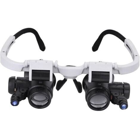 Loupe réglable Tête de Tête de Tête Loupe avec Lumière LED 8 X 15 X 23 X Lunettes Jumelles Loupe Mains Libres Loupe pour Lire, Loupe, Montre et Réparation Électronique