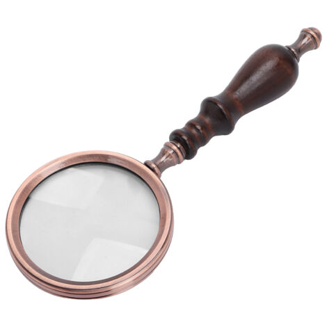 Loupe rétroéclairée 10x en métal avec poignée en bois pour malvoyants
