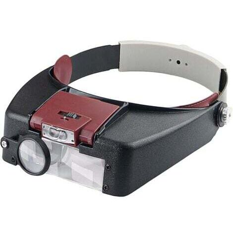 Loupe serre-tête pour horloger, bijoutier, lecture, mains libres avec éclairage LED, rouge