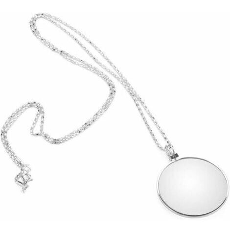 Loupe Suspendue(Argent), Lentille Monocle Portable 5X Loupe avec Collier Suspendu pour La Lecture De Bricolage, Travaux De Bricolage, Passe-Temps, Passe-Temps