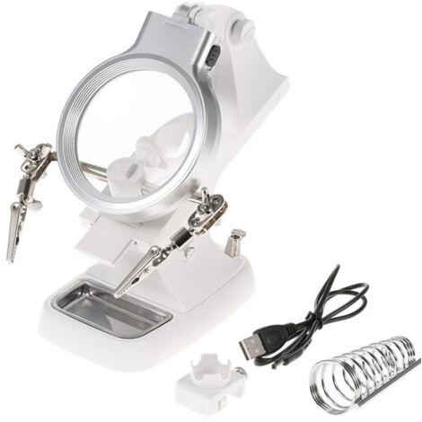 Loupe Table Pince Lumière Led Soudure Réparations Réglable