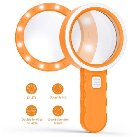 Loupe une nouvelle génération d\'illumination de loupe 10 fois loupe loupe 12 LED de poche LED loupe de bijoux loupe lecture