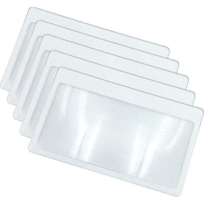 Loupes de Poche au Format Carte de crédit - Petite loupe pour Carte avec grossissement 3X, Ultra Fine, Flexible et incassable, Transparente, 5