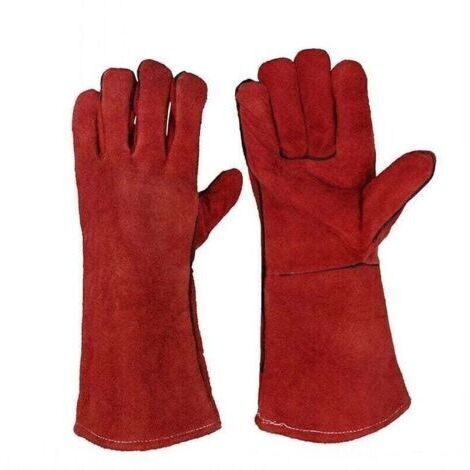 Lourd Devoir Grand Cuir Rsistant Chaleur Rsistant Chaleur Doubl Gantelets de Soudeurs Gants pour Pole Bois Brleur Bches Barbecue, Gants de Jardinage pour Hommes