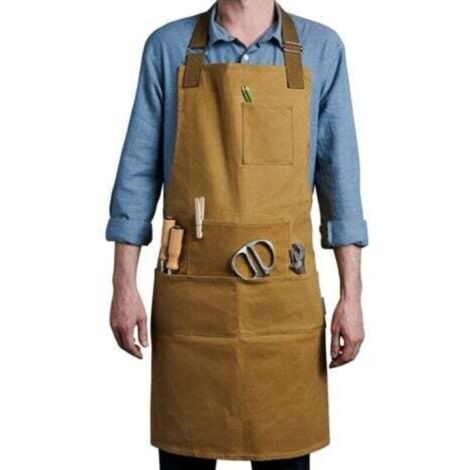 Lourd Devoir Résistant à l'eau Ciré Toile Tablier Outil Tablier Atelier Bricolage Maison/Jardin Coiffeur Chef Taille/Cou Sangles Réglables Unisex