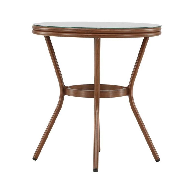 Loures table de café Ø70 marron.