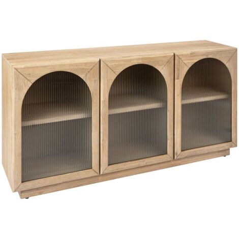 Lousada Acacia Aparador 3 puertas cristal 160x80cm - Atmosphera créateur d'intérieur