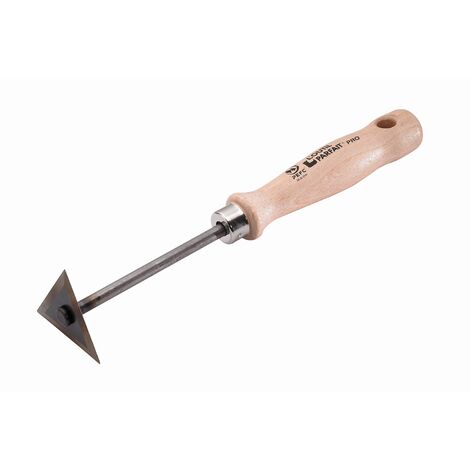 L'Outil Parfait – Grattoir triangle 6 cm pour bois dur – Lame affûtée 3 côtés – Protection réutilisable – 360006
