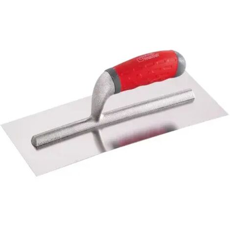L'Outil Parfait – Platoir inox courbé 28 x 12 cm – Lame en acier inoxydable 0,6 mm – Monture aluminium légère – Manche ergonomique composite