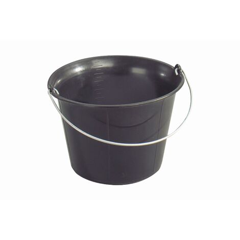 L'Outil Parfait – Seau de maçon noir 11L en polyéthylène – Pour travaux de maçonnerie – Résistant aux chocs – 749000 - NOIR 11 L